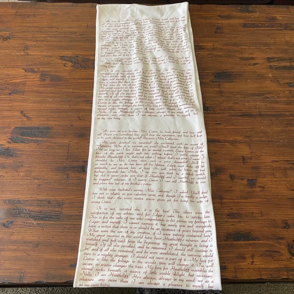 Storiarts Wuthering Heights Infinity Scarf Cream Brown Literary Book Scarf